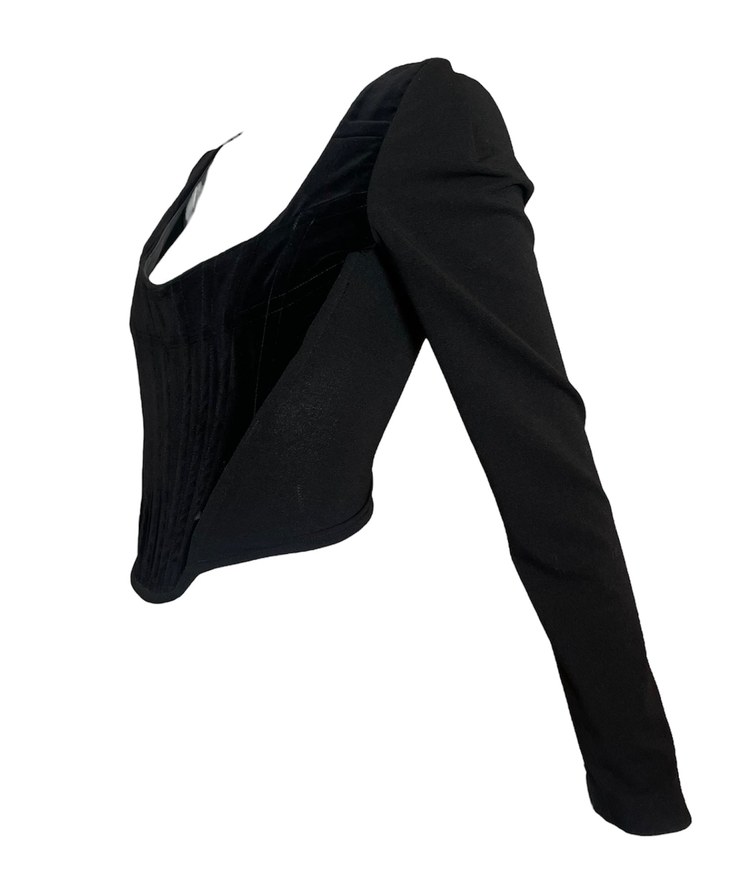 Vivienne Westwood Black Jersey Long Sleeve Corset Top, side