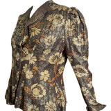 30s Gold Lame Floral Evening Jacket SIDE 2 of 5