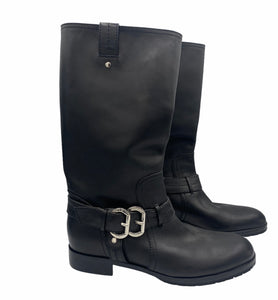 Dior Contemporary Black Leather Motorcycle Boots SIDE 1 of 5