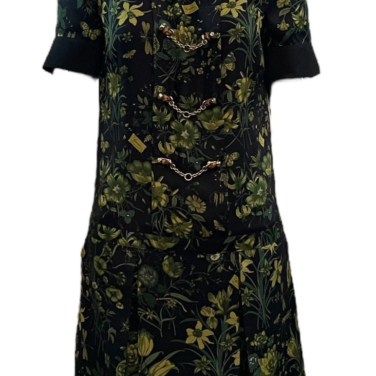  Gucci 2000s Floral Silk Mini Dress with Bamboo Hardware FRONT 1 of 6