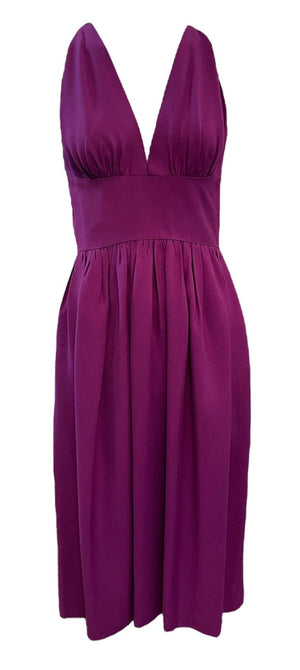 Halston 70s  Purple Linen Dress FRONT 1 of 4