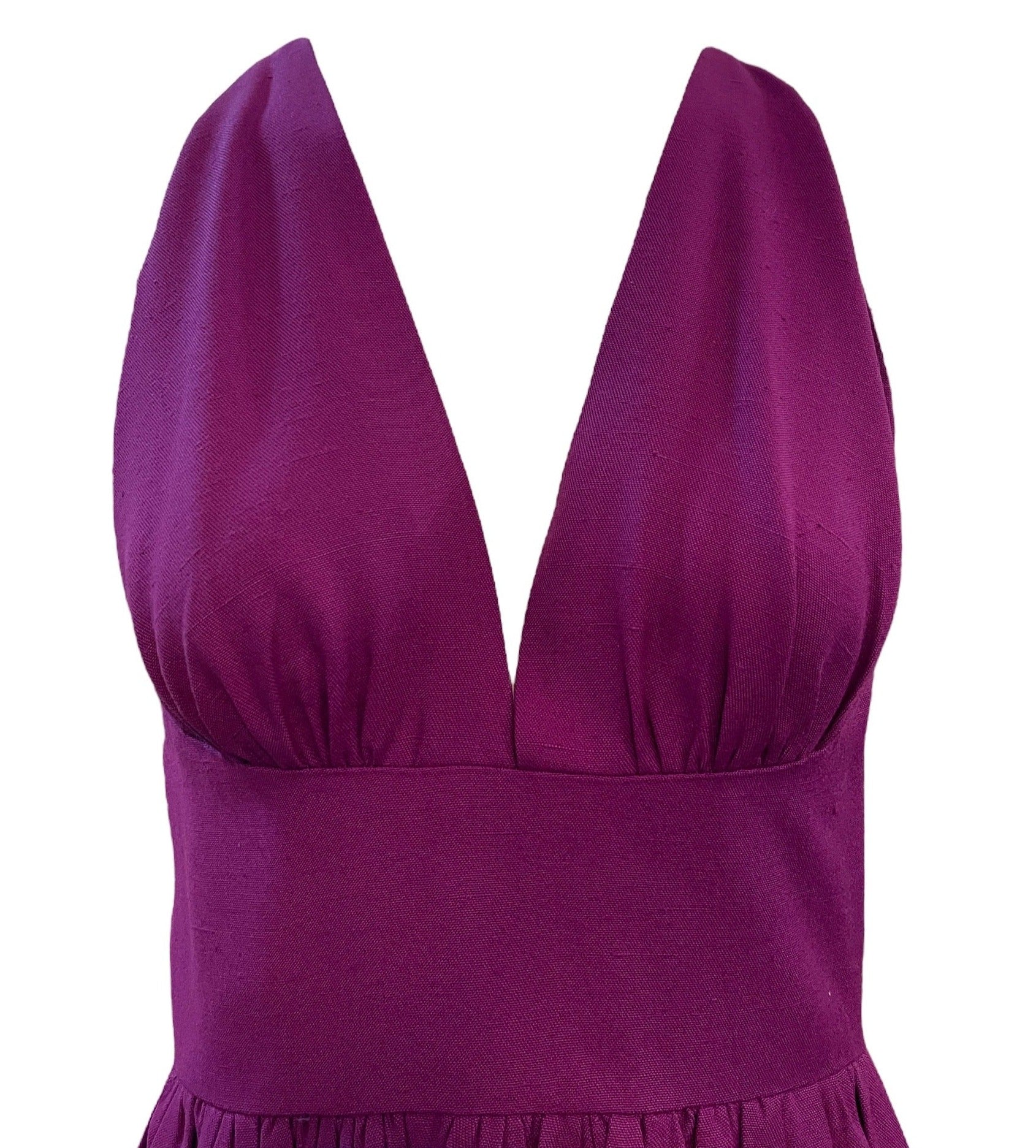 Halston 70s  Purple Linen Dress DETAIL 3 of 4