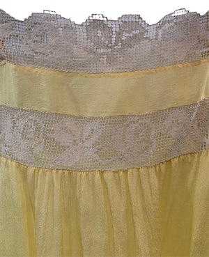 20s Yellow Silk Teddy LACE DETAIL 5 of 5