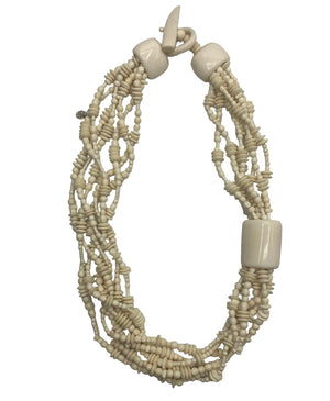 Gerda Lynggaard for Monies White Beaded Necklace FRONT 1 of 4