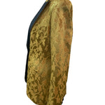 YSL Rive Gauche 1990s Yellow Jacquard Tuxedo Jacket with Peaked Lapel SIDE 3 of 7