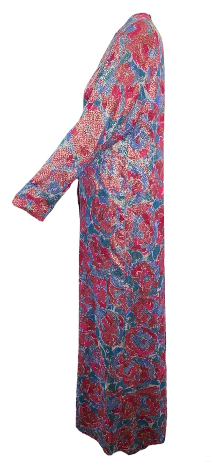 Norman Norell 60s Floral Lame Pantsuit Ensemble SIDE 2 of  8