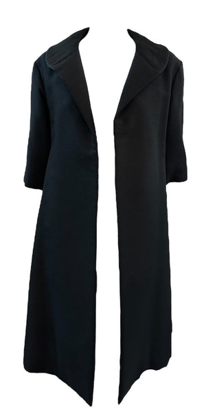 50s Christian Dior New York Original Black Open Front Coat