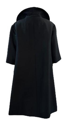 50s Christian Dior New York Original Black Open Front Coat, back