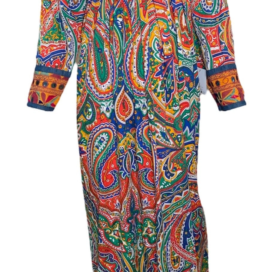 Moschino Couture Repita Juvant 1993 Paisley Hippie Dress FRONT 1 of 7