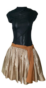 Vintage 1940s 50s Showgirl Costume Beaded Cutouts Mesh Bodysuit
