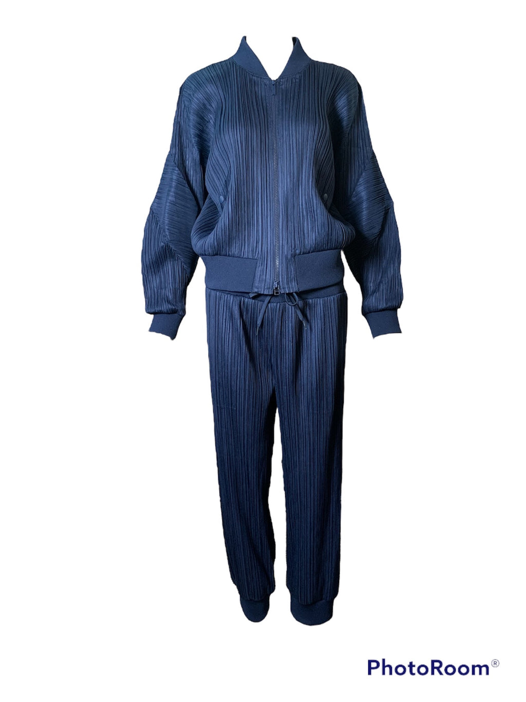 Issey Miyake Blue Pleats Please Track Suit