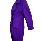 Christian Lacroix 90s Exaggerated Silhouette Purple Wool Coat SIDE 3 of 5