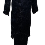 Patricia Lester 80 Black  Fortuny Style Pleated Two Piece Evening Ensemble  BACK 2 of 7