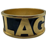 Karl Lagerfeld 90s Heavy Gold-Tone Enameled Cuff Bracelet FIRST SEGMENT 1 of 5