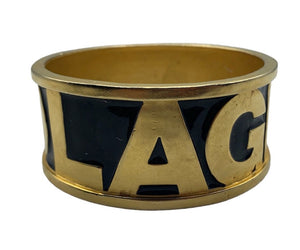 Karl Lagerfeld 90s Heavy Gold-Tone Enameled Cuff Bracelet FIRST SEGMENT 1 of 5