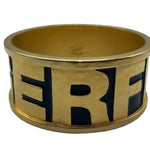 Karl Lagerfeld 90s Heavy Gold-Tone Enameled Cuff Bracelet SECOND SEGMENT 2 of 5