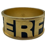 Karl Lagerfeld 90s Heavy Gold-Tone Enameled Cuff Bracelet SECOND SEGMENT 2 of 5