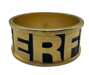 Karl Lagerfeld 90s Heavy Gold-Tone Enameled Cuff Bracelet SECOND SEGMENT 2 of 5
