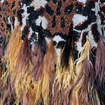 Naeem Khan Animal Print Sequined and Beaded Dress FEATHER DETAIL 4 of 5