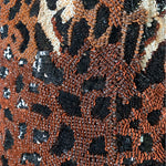 Naeem Khan Attribution Animal Print Sequined and Beaded Dress, close up