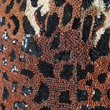 Naeem Khan Attribution Animal Print Sequined and Beaded Dress, close up