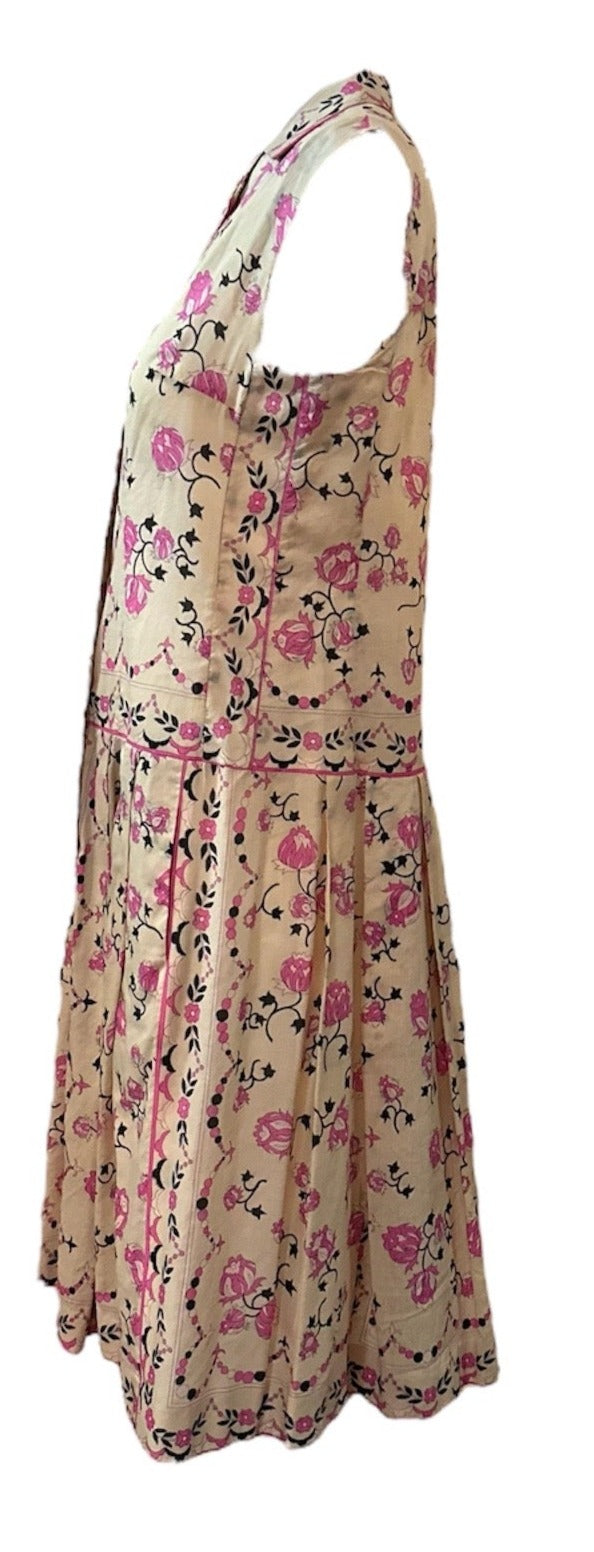 Pucci 60s Beige Cotton Floral Shirt Dress SIDE 2 of 5