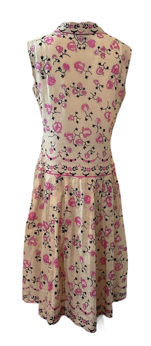 Pucci 60s Beige Cotton Floral Shirt Dress BACK 3 of 5