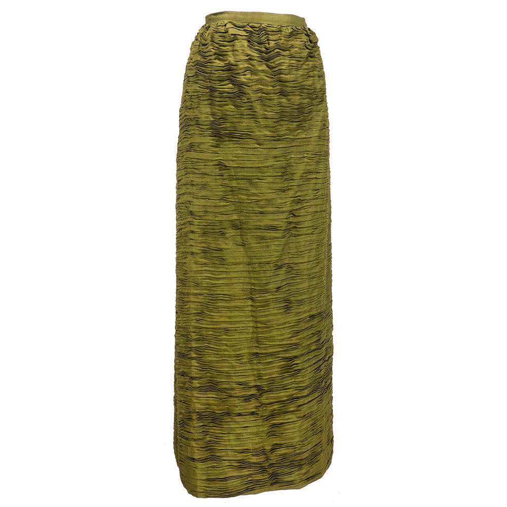 Vintage CONNOLLY 50s Deep Olive Green Evening Skirt, side