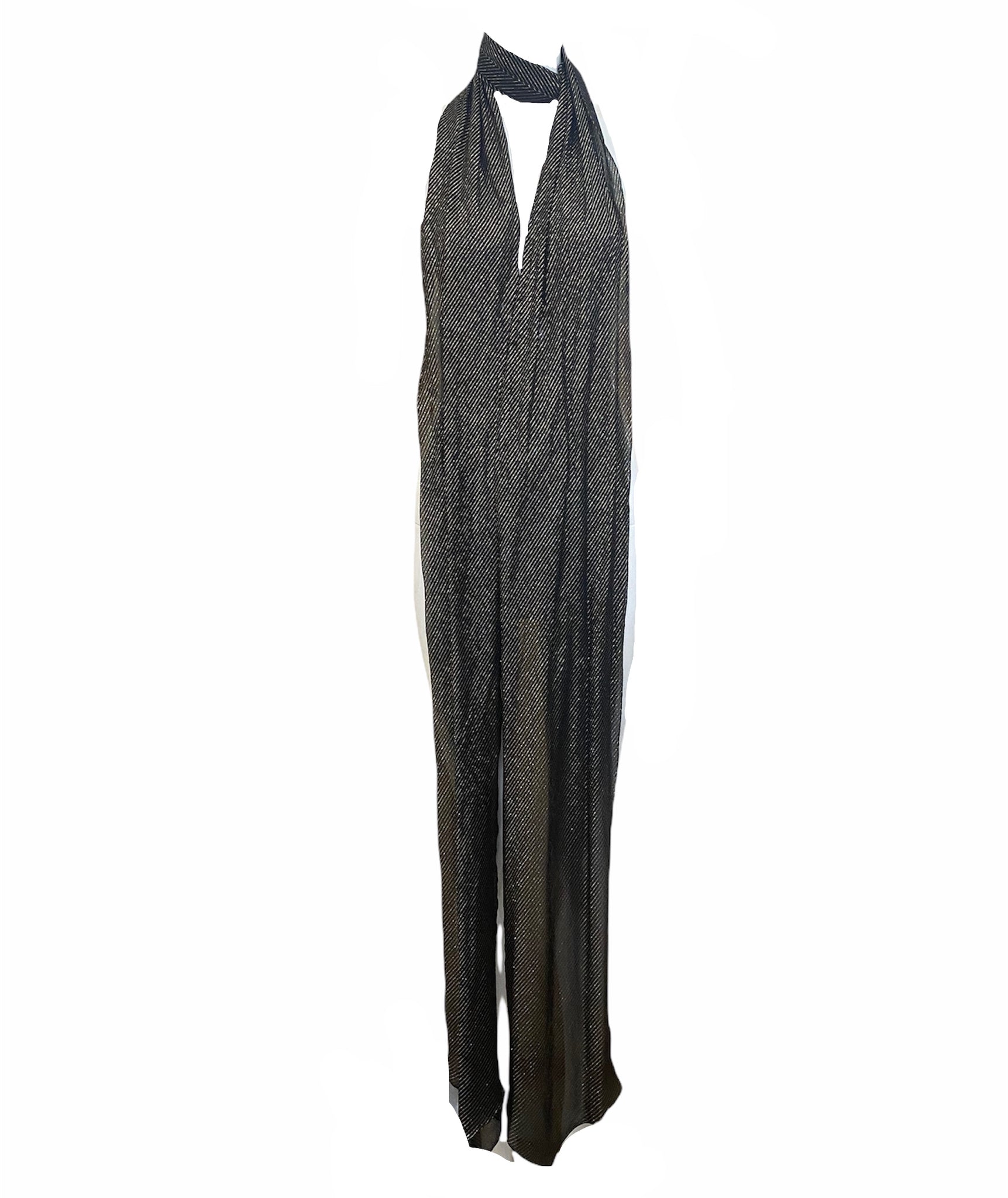Ungaro 70s Strapless Metallic Stripe Dress SCARF 4 of 5