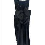 Vicky Tiel 80sBlack Strapless Lace and Sequin Cocktail Dress BACK 2 of 4