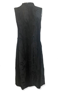  60s Symphony Black Faux Fur Mod Dress with Sash Belt FRONT 1 of 5