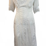 Edwardian White Cotton Voile Short Lawn Dress FRONT 1 of 4