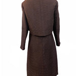 Anne Lise 60s Brown Matelasse Afternoon Dress Ensemble BACK 2 of 7