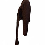 Anne Lise 60s Brown Matelasse Afternoon Dress Ensemble SIDE OF JACKET 5 of 7