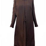 Anne Lise 60s Brown Matelasse Afternoon Dress Ensemble FRONT 1 of 7