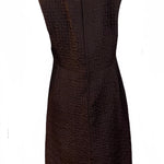 Anne Lise 60s Brown Matelasse Afternoon Dress Ensemble BACK OF DRESS  3 of 7