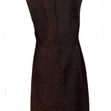 Anne Lise 60s Brown Matelasse Afternoon Dress Ensemble BACK OF DRESS  3 of 7