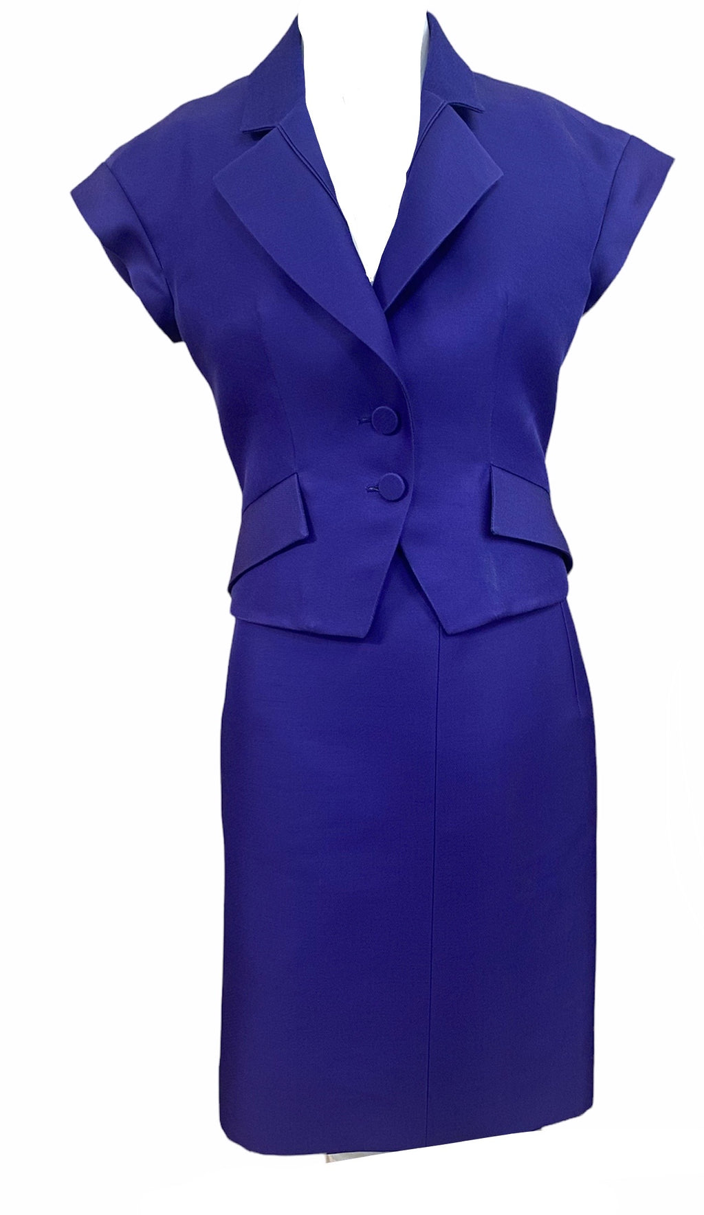Celine Contemporary Blue Skirt Suit  Ensemble FRONT  1 of 5
