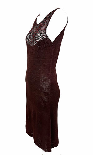 Moschino Y2K Brown Crochet Dress SIDE 2 of 5