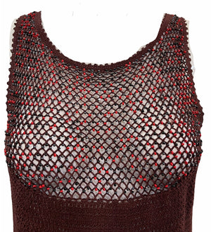 Moschino Y2K Brown Crochet Dress DETAIL 4 of 5
