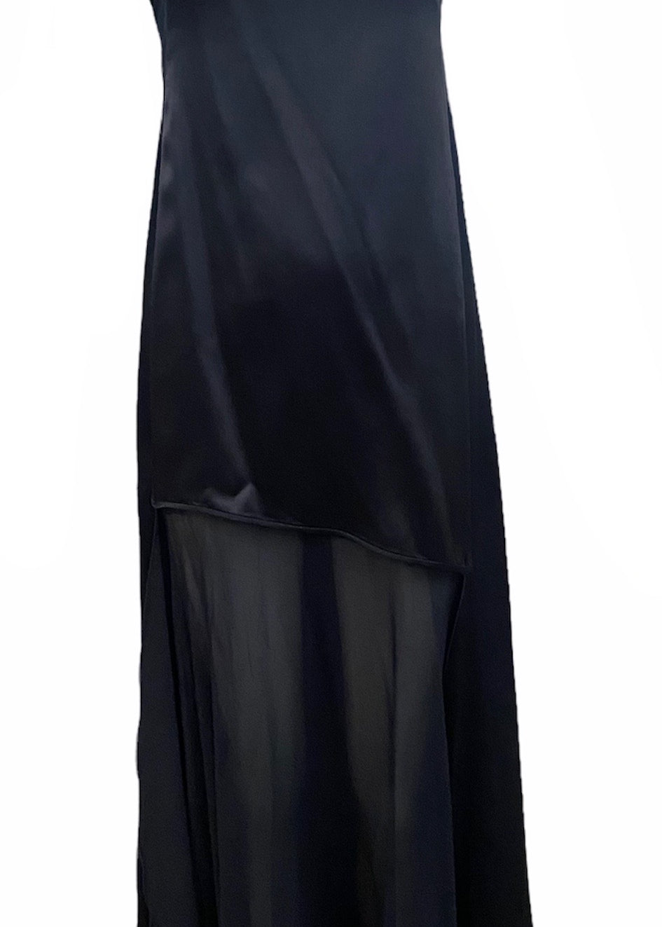  Lifetime Gianni Versace Inky Black Slinky Silk Gown Fit For a Goddess FRONT 1 of 4