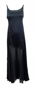  Lifetime Gianni Versace Black Satin Short Long Gown FRONT 1 of 4