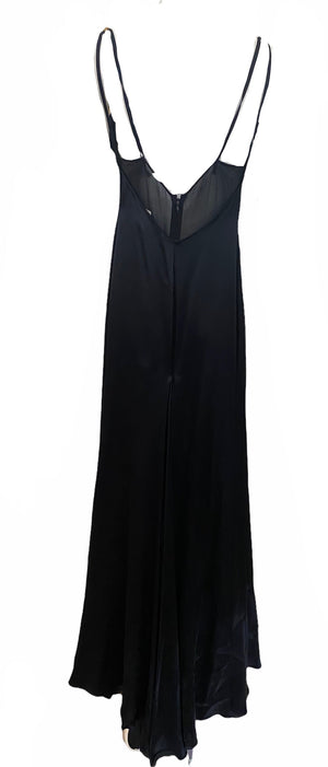  Lifetime Gianni Versace Black Satin Short Long Gown BACK 2 of 4
