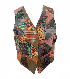 Heather Lumsden Scottish Crazy Quilt Handmade  Vest FRONT 1 of 6