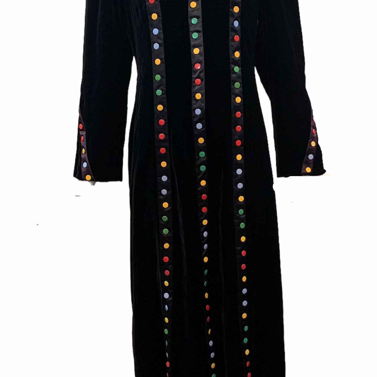 Sant Angelo 4U2 70s Black Velvet Maxi with Rainbow Studs FRONT 1 of 6