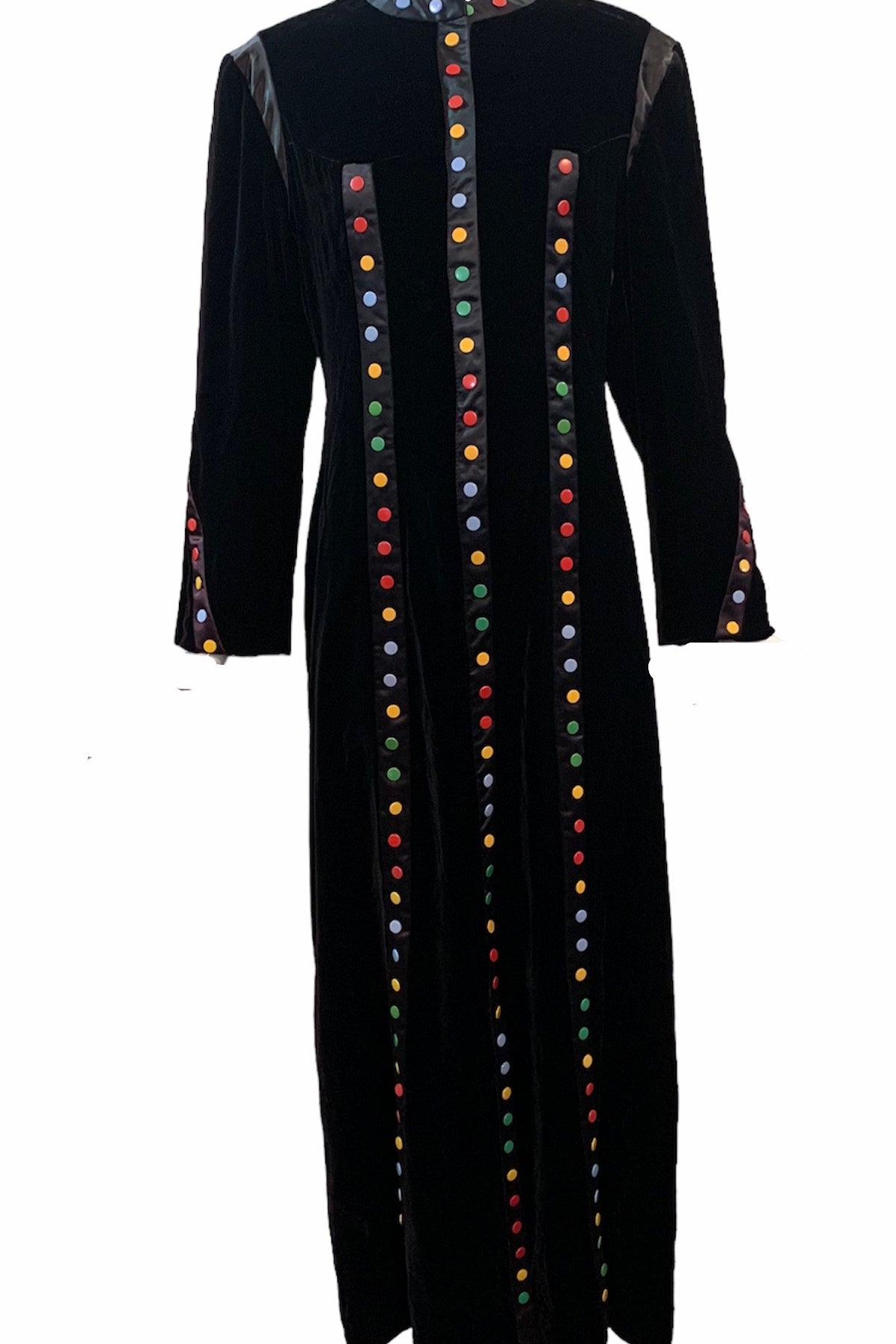 Sant Angelo 4U2 70s Black Velvet Maxi with Rainbow Studs FRONT 1 of 6