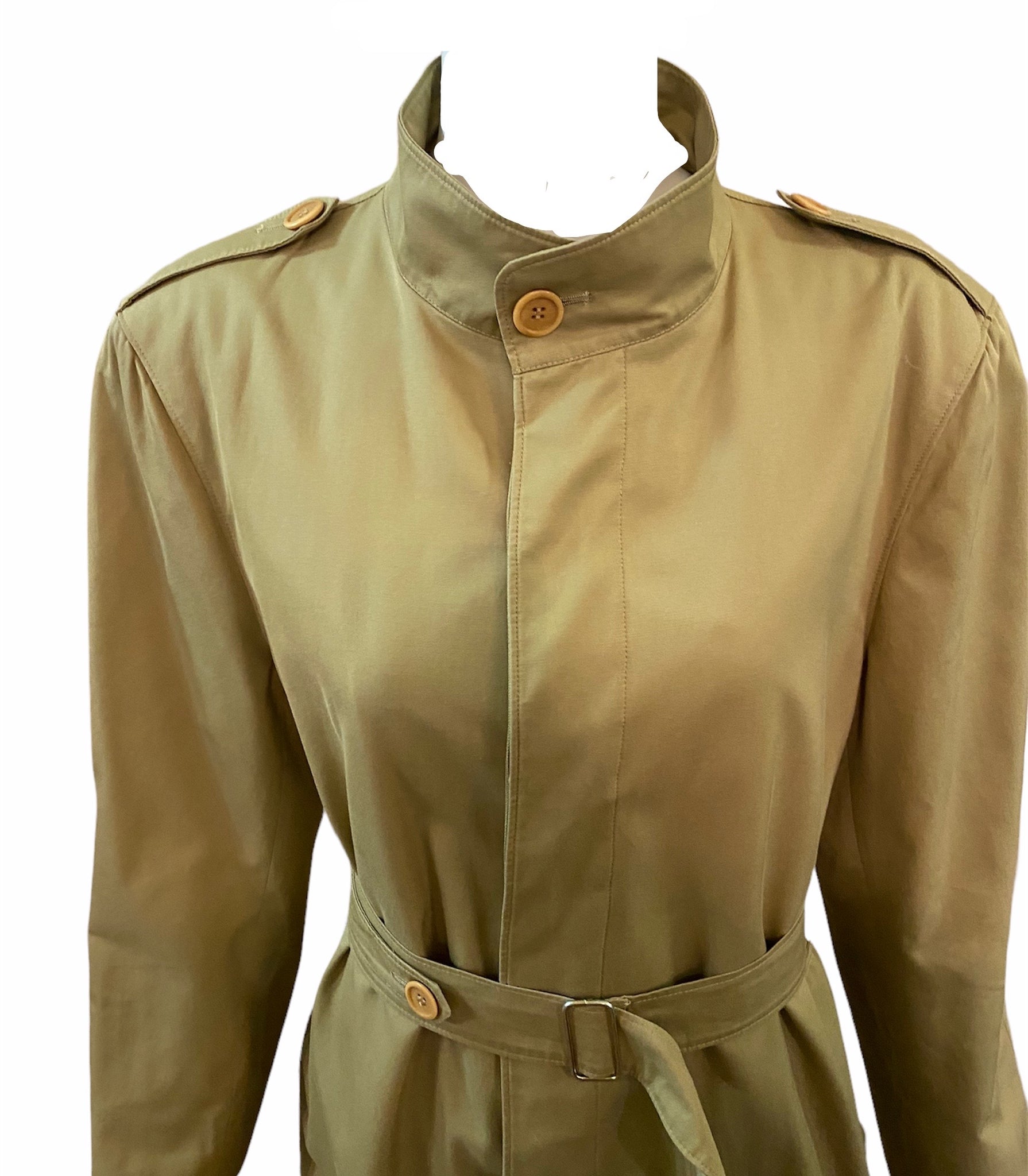Gucci 80s Belted Trench Coat With Logo Buttons DETAIL 4 of 7