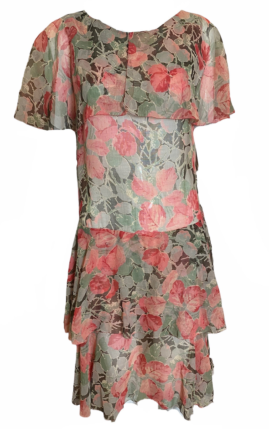 Lady Letty 20s Summer Cotton Voile Floral Dress FRONT 1 of 5