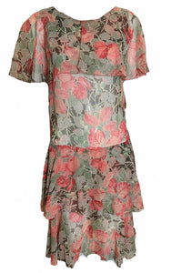 Lady Letty 20s Summer Cotton Voile Floral Dress FRONT 1 of 5