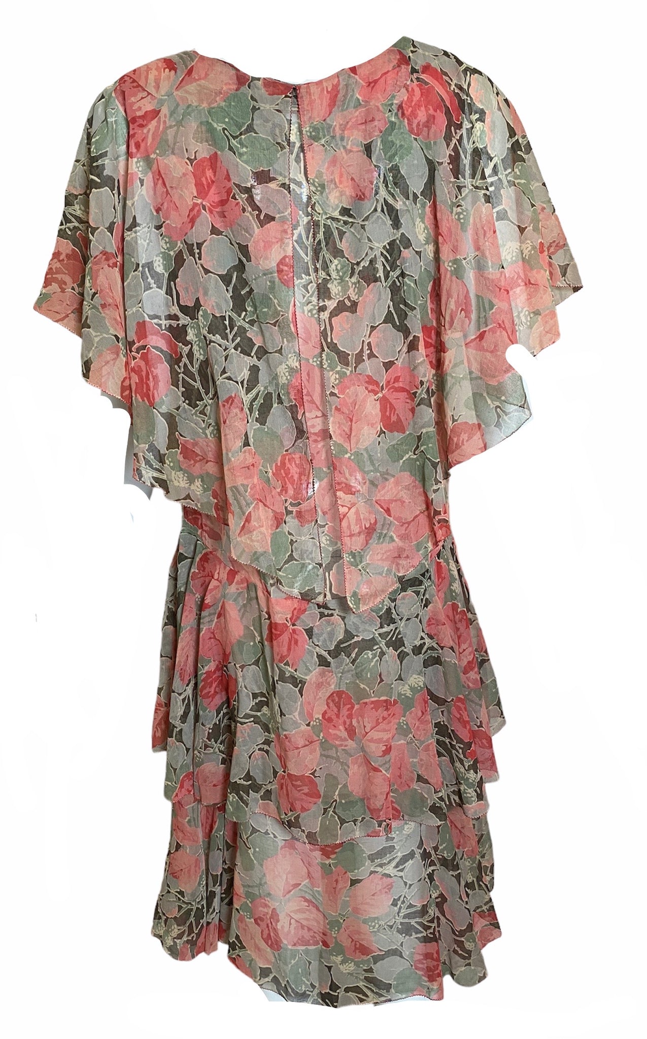 Lady Letty 20s Summer Cotton Voile Floral Dress BACK 3 of 5